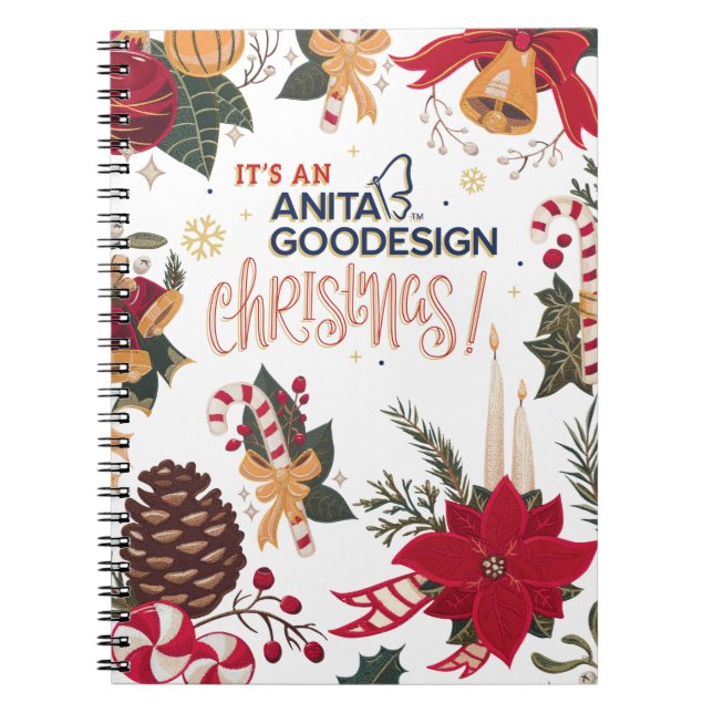 It's an Anita Goodesign Christmas Notebook! Notebook (Front)