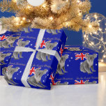 It's An Aussie Christmas with a Koala Wrapping Paper<br><div class="desc">"It's an Aussie Christmas" text. An Australian Koala with the Australian flag in the background.</div>