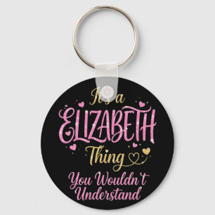 It's An Elizabeth Thing Pink Gold Women Gift Keychain