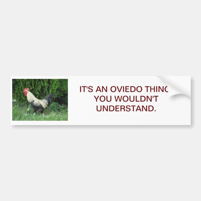 It's an Oviedo Thing bumper sticker (Front)