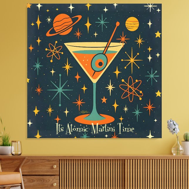Its Atomic Martini Time Cosmic Stars Canvas Print (Insitu(LivingRoom))