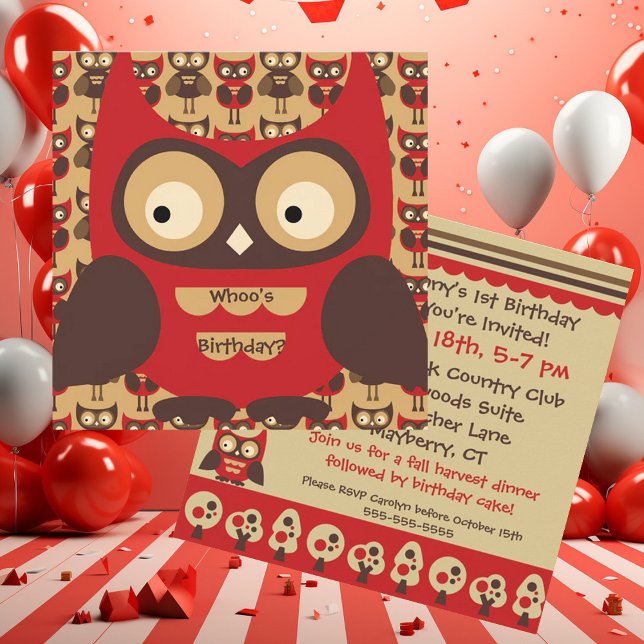 It's Autumn Hoot Owl Birthday Invitation (Creator Uploaded)