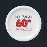 It's Baba's 60th Birthday Paper Plate<br><div class="desc">It's Baba's 60th Birthday! A great design for celebrating a Ukrainian grandmother's sixtieth birthday. Add these festive 60th birthday napkins to Baba's sixtieth birthday party! Great decor for a Ukrainian woman turning sixty.</div>