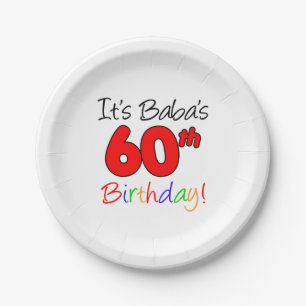 It's Baba's 60th Birthday Paper Plate
