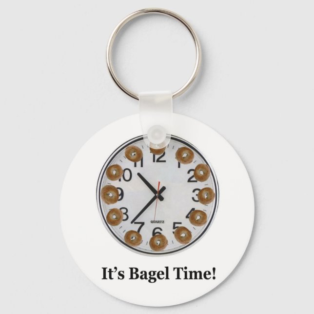 It's Bagel Time! Keychain (Front)