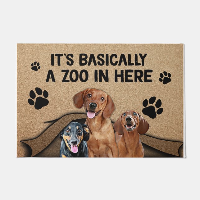It's Basically A Zoo In Here Doormat (Front)