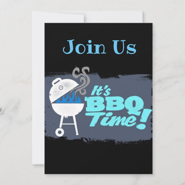 **IT'S BBQ TIME** PARTY INVITATIONS (Front)