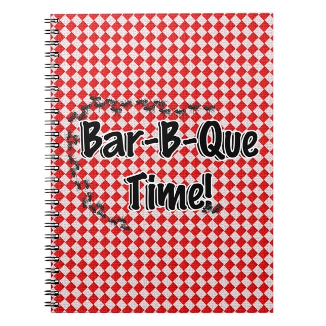 It's BBQ Time! Red Chequered Table Cloth w/Ants Notebook (Front)