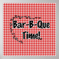 It's BBQ Time! Red Chequered Table Cloth w/Ants