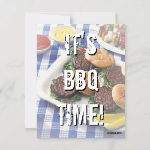 It's BBQ Time, Summer Barbecue Invitation