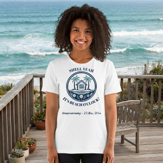 It's Beach O Clock Tropical Trees Blue Ocean Vibes Tri-Blend Shirt