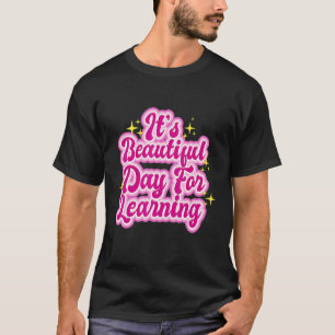 It's Beautiful Day For Learning Retro Teacher Stud T-Shirt