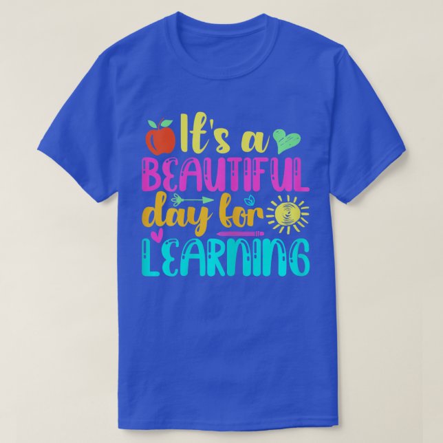 It's Beautiful Day For Learning Retro Teacher Stud T-Shirt (Design Front)