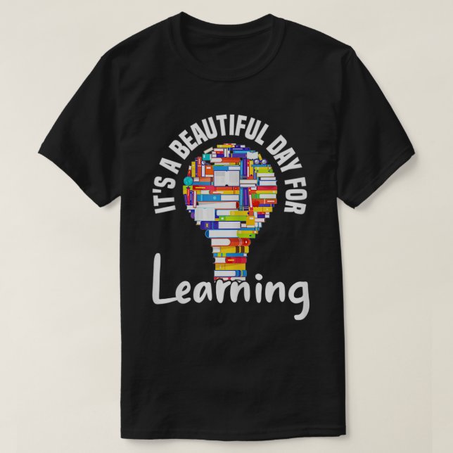 It's Beautiful Day For Learning Retro Teacher Stud T-Shirt (Design Front)