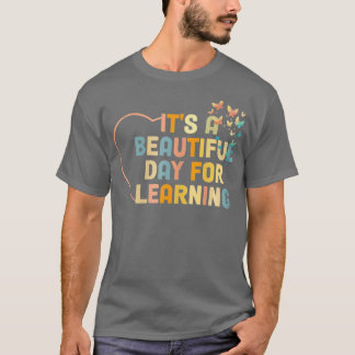 It's Beautiful Day For Learning Retro Teacher Stud T-Shirt
