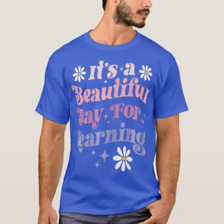It's Beautiful Day For Learning Retro Teacher Stud T-Shirt