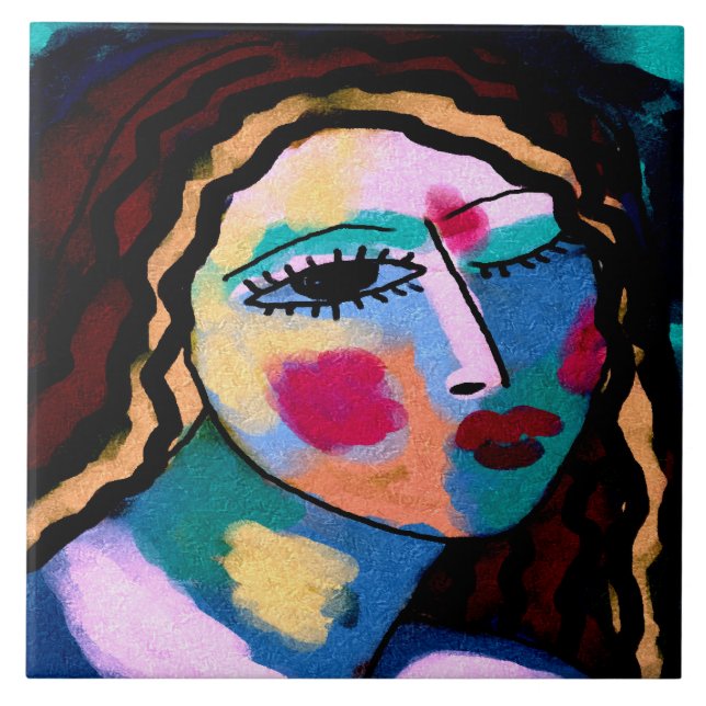 It's Been a Long Day Abstract Digital Painting Tile (Front)