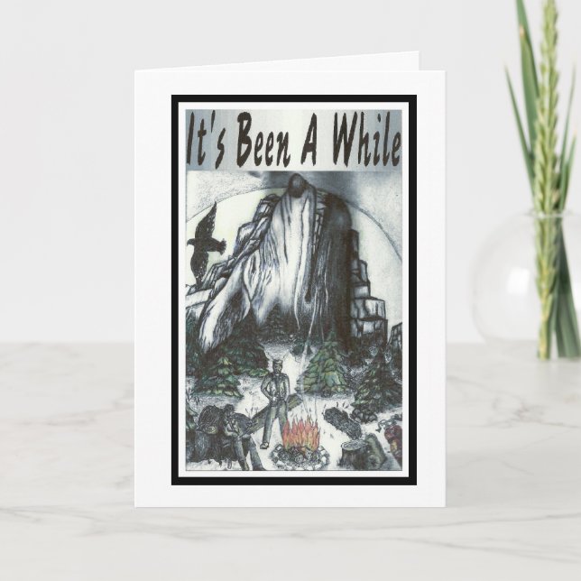 It's Been A While Biker Thinking Of You Greeting Card (Front)