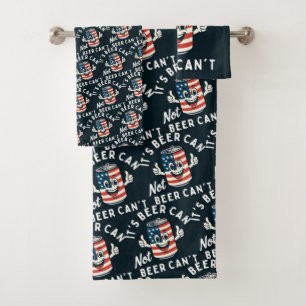 It's Beer Can Not Beer Can't Funny Party Drinking Bath Towel Set