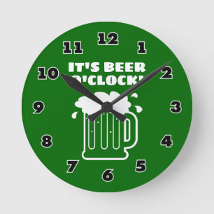 It's BEER o'clock funny kitchen wall clock