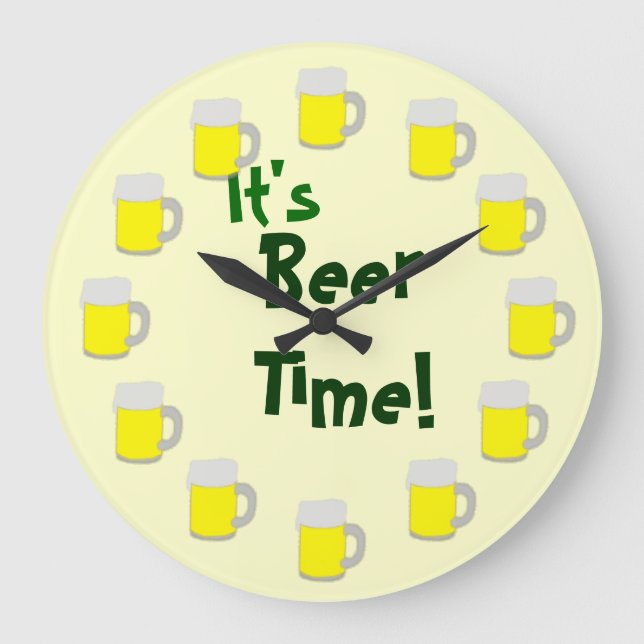 It's Beer Time Large Clock (Front)