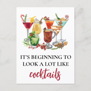 It's Beginning to Look a Lot Like Cocktails Postcard