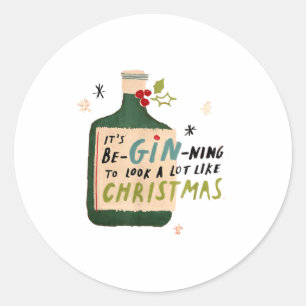 It's Beginning To Look A Lot Like Tails Funny Chri Classic Round Sticker