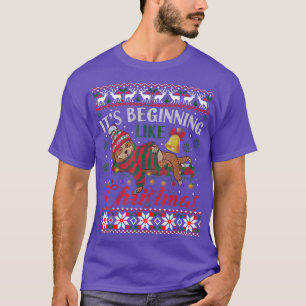 Its Beginning To Look A Sloth Like Ugly Christmas T-Shirt
