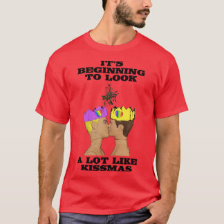 Its Beginningo Look A Lot Like Kissmas Funny GayQu T-Shirt