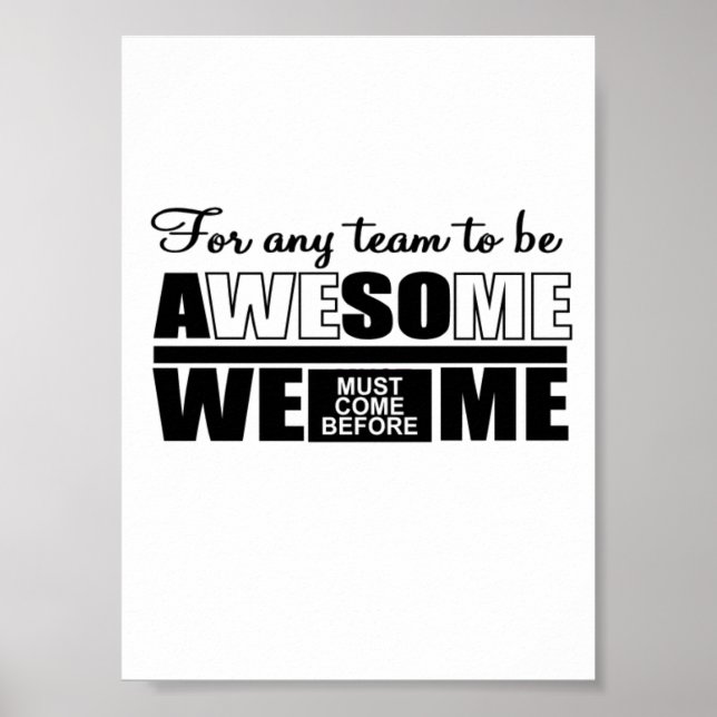 It's best to work as a team poster (Front)