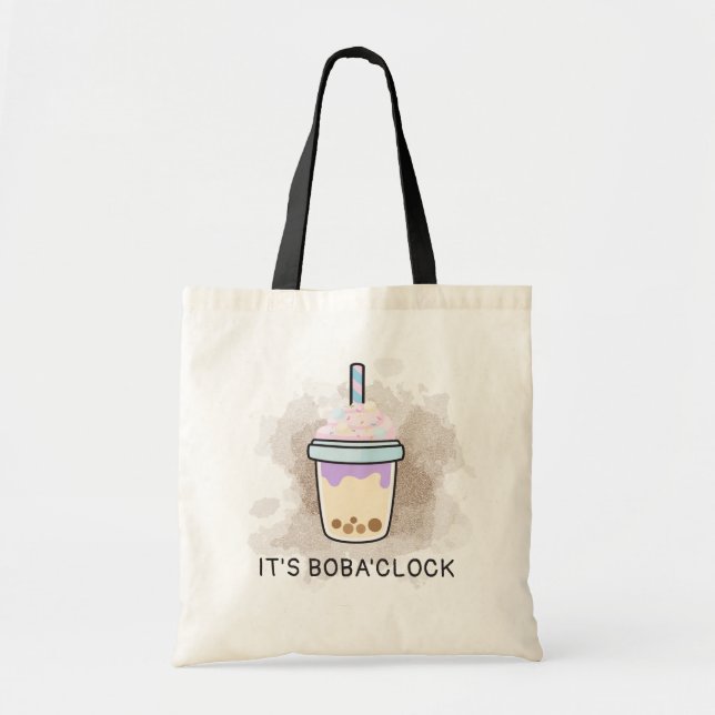 It's Boba'Clock | Custom Personalized Tote Bag (Front)