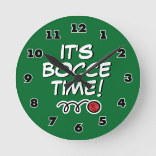It's bocce time! funny wall clock with numbers