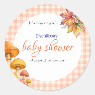 It's boy or girl fairytale baby shower classic round sticker