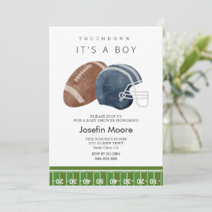 It's boy touchdown football baby shower  invitation