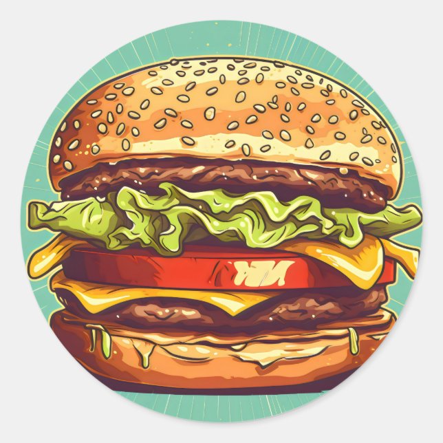 It's Burger Time Classic Round Sticker (Front)