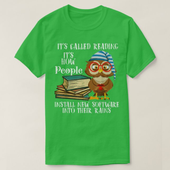 It's Called Reading Book Lover Owl  T-Shirt (Design Front)