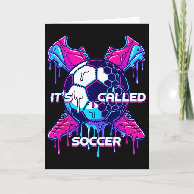 Its Called Soccer Melting Drip Glitch Art Funny Sp Card (Front)