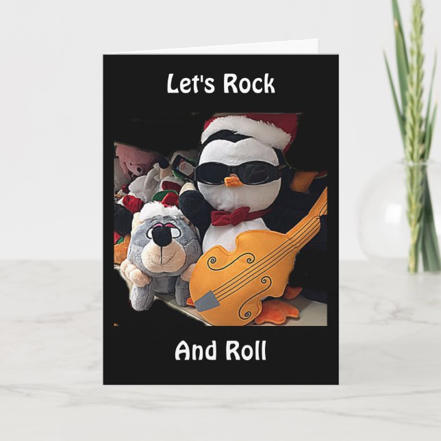 IT'S **CHRISTMAS** LETS "ROCK AND ROLL" HOLIDAY CARD (Front)