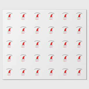 It's Christmas time Santa red hat name simple fun Wrapping Paper