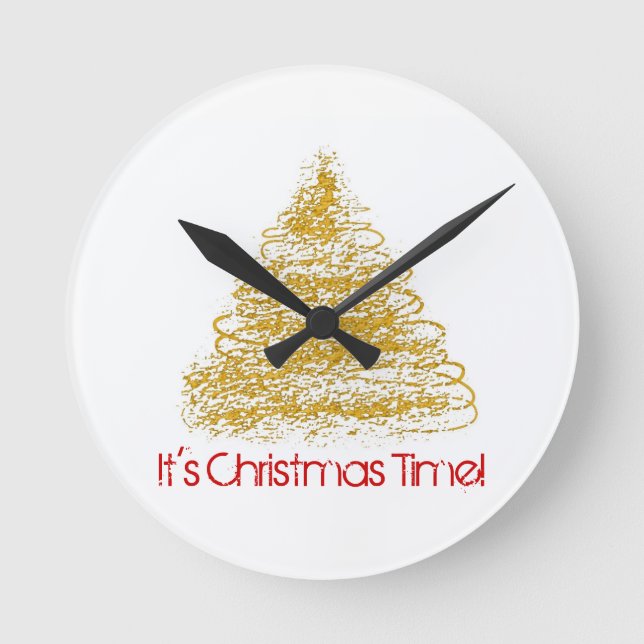 It's Christmas Time Seasonal Tree Clock (Front)