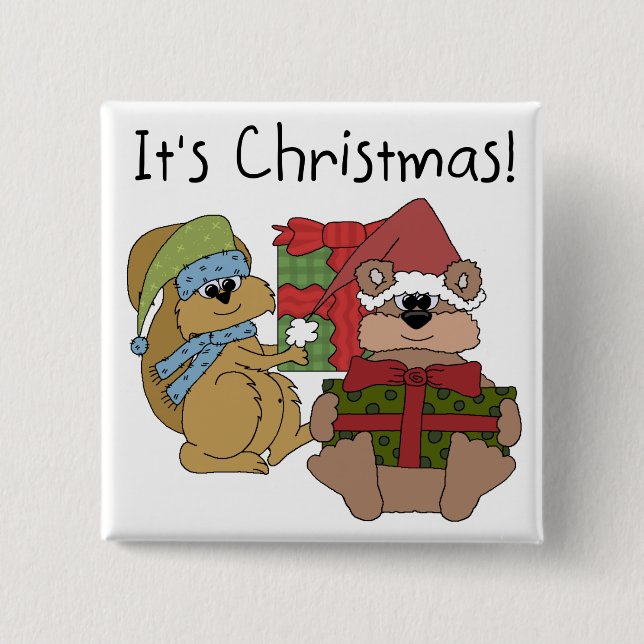 It's Christmas Tshirts and Gifts 2 Inch Square Button (Front)