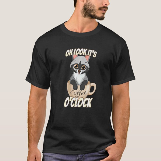 It's Coffee O'clock Civet Drinking Caffeine T-Shirt (Front)