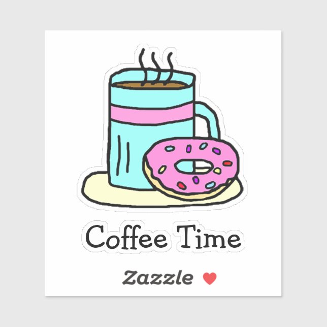 It's Coffee Time, Coffee Mug and Doughnut (Sheet)