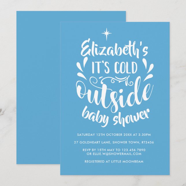 Its Cold Outside Baby Shower / Sprinkle Invitation (Front/Back)