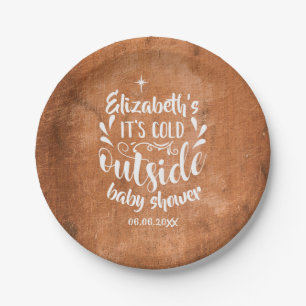 Its Cold Outside Baby Shower / Sprinkle Rustic Paper Plate