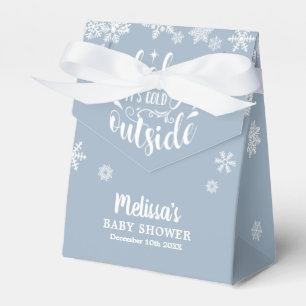 It's Cold Outside Boy Blue Winter Baby Shower Favor Box