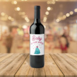It's Cold Outside Christmas Tree Watercolor Wine Label<br><div class="desc">Baby It's Cold Outside | Green and red Christmas tree watercolor wine label  perfect for your Christmas guests or for any other winter special occasion.</div>