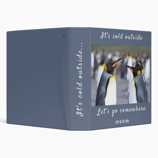 It's cold outside King Penguin photo with text Binder (Background)