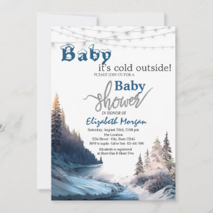 It's Cold Outside Landscape,Nature Baby Shower  Invitation
