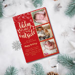 Its Cold Outside Photo Foil Birth Announcement<br><div class="desc">A stylish real gold foil 3 photo collage holiday birth announcement card for you to personalise with your special 3 photos in gold frames,  holiday message,  names and birth stats. The reverse features falling snowflakes. You can customise the background colour to match your holiday theme. Designed by Thisisnotme©</div>